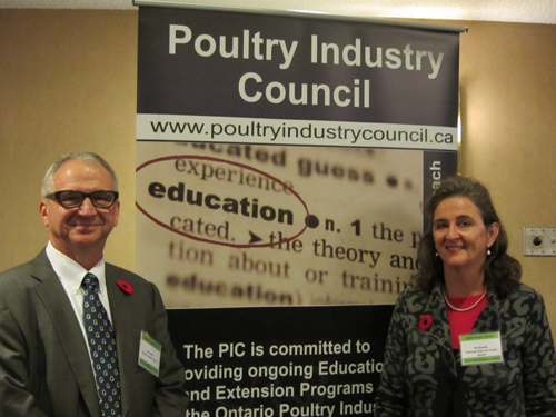Tim Nelson CEO Poultry Industry Council with Susan Brumby in London, Ontario.