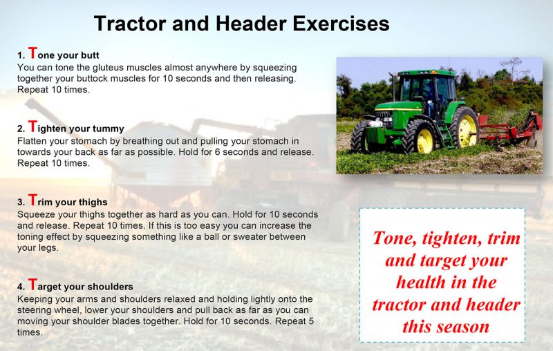 tractor and header exercises