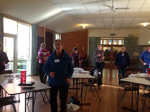 Participants at the Mudgegonga Landcare Group SFF program getting active