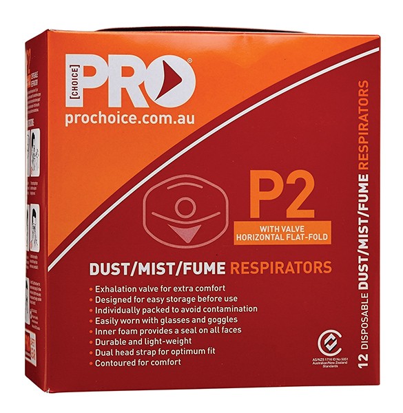Disposable P2 Mask - Flatfold - with Valve Box