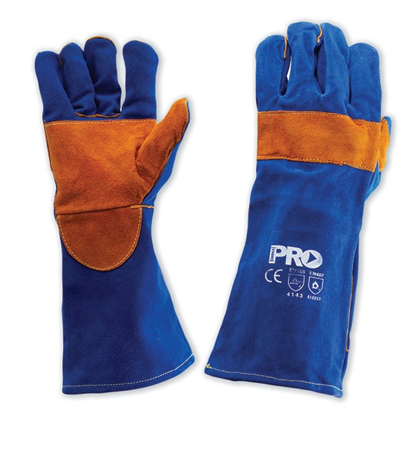 Welders Gloves Blue and Gold