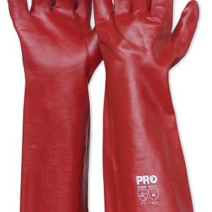 Red PVC Gloves 45cm Length